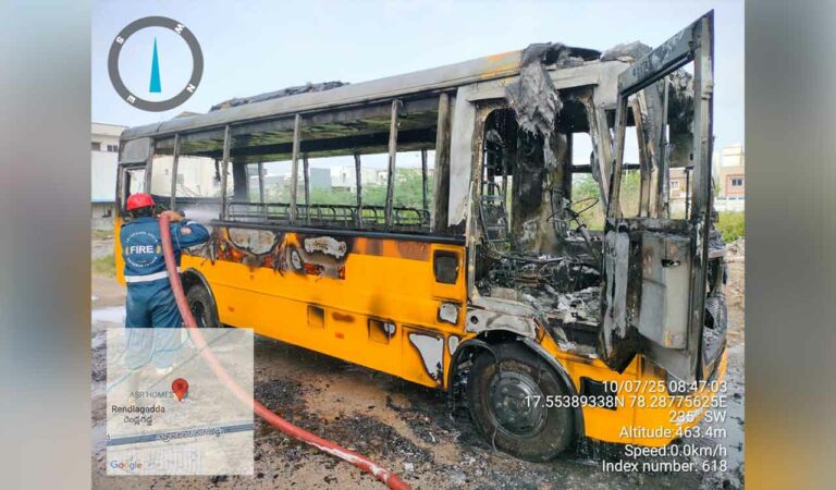 Telangana: Bus carrying Delhi Public School students catches fire in Sangareddy; all escape unhurt