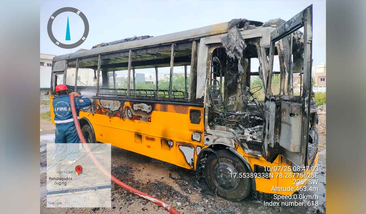 Telangana: Bus carrying Delhi Public School students catches fire in Sangareddy; all escape unhurt