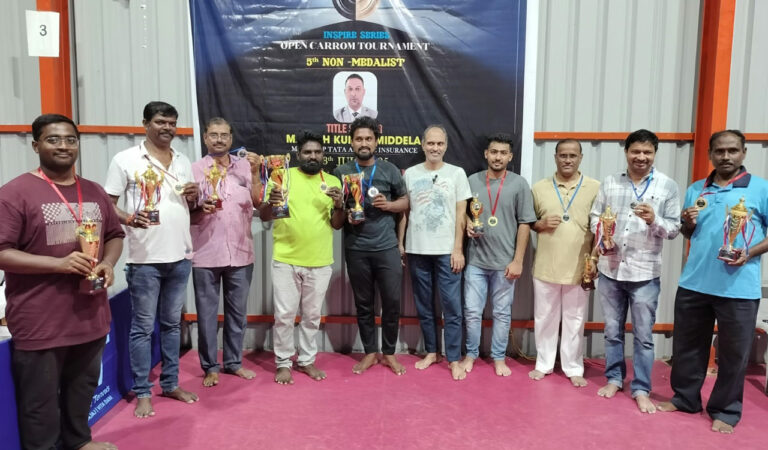 sports sagar wins level 5 title in inspire carrom series