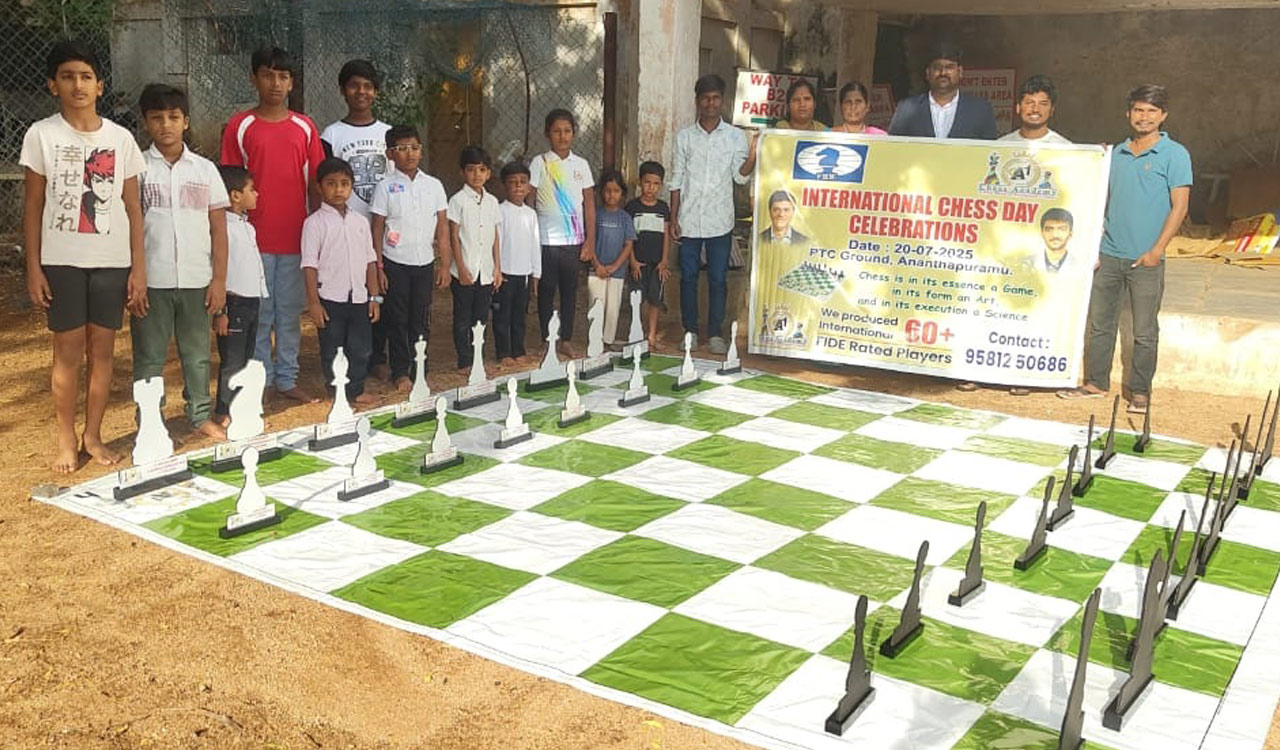 Novel way of celebrating International Chess Day
