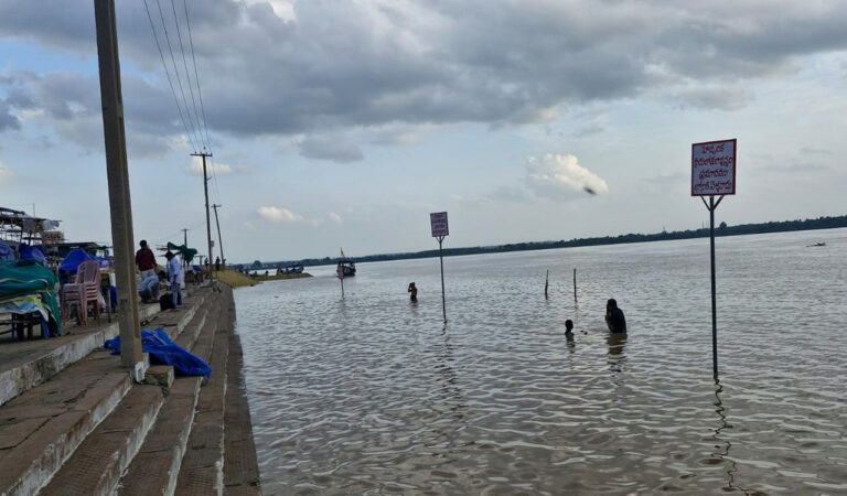 Godavari river water level is rising steadily at Bhadrachalam due to heavy rains in upper catchments, with tributaries overflowing. Officials have alerted low-lying areas as the river nears first warning level.