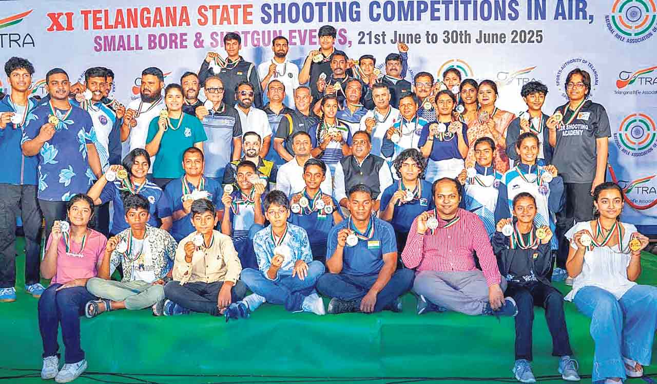 Mustafa wins five gold in Telangana Open shooting championship