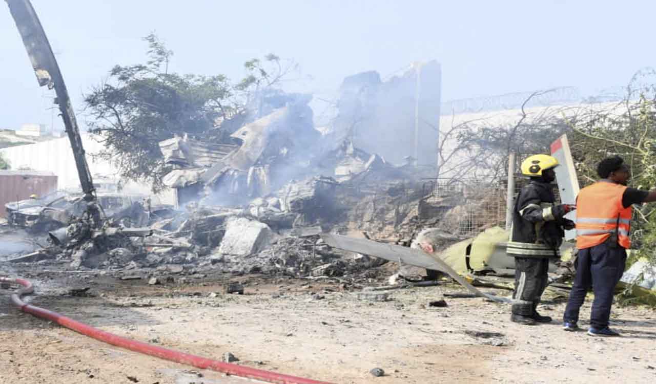 Five killed as military helicopter crashes at airport in Somalia