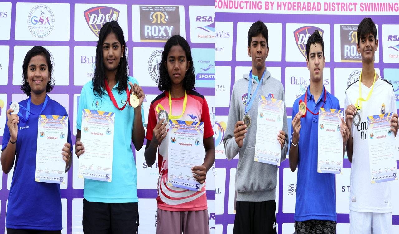 Siddharth, Preethika win gold in Inter-District Swimming Event
