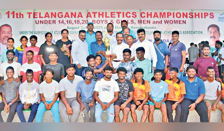 sports khammam emerges overall champions in 11th telangana state junior athletics meet