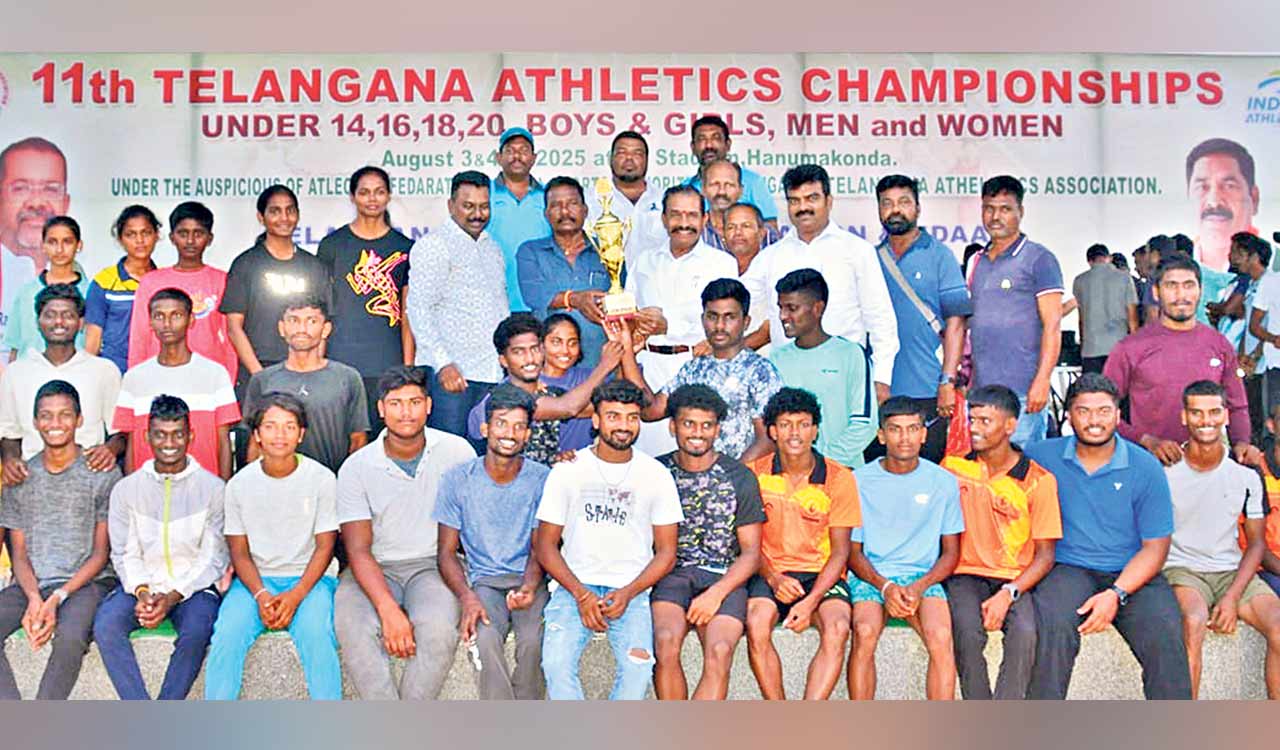 Khammam emerges overall champions in 11th Telangana State junior athletics meet
