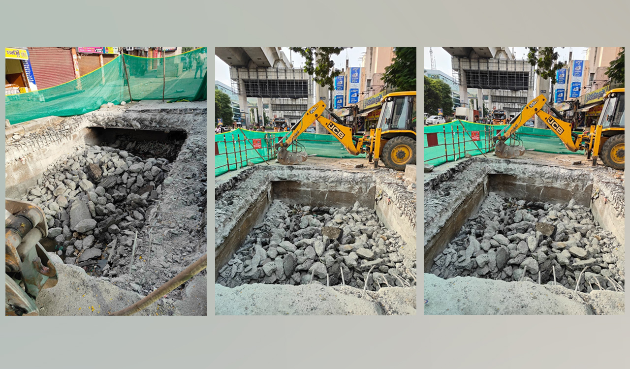 Hyderabad: Stormwater drain work causes heavy traffic jams in Ameerpet