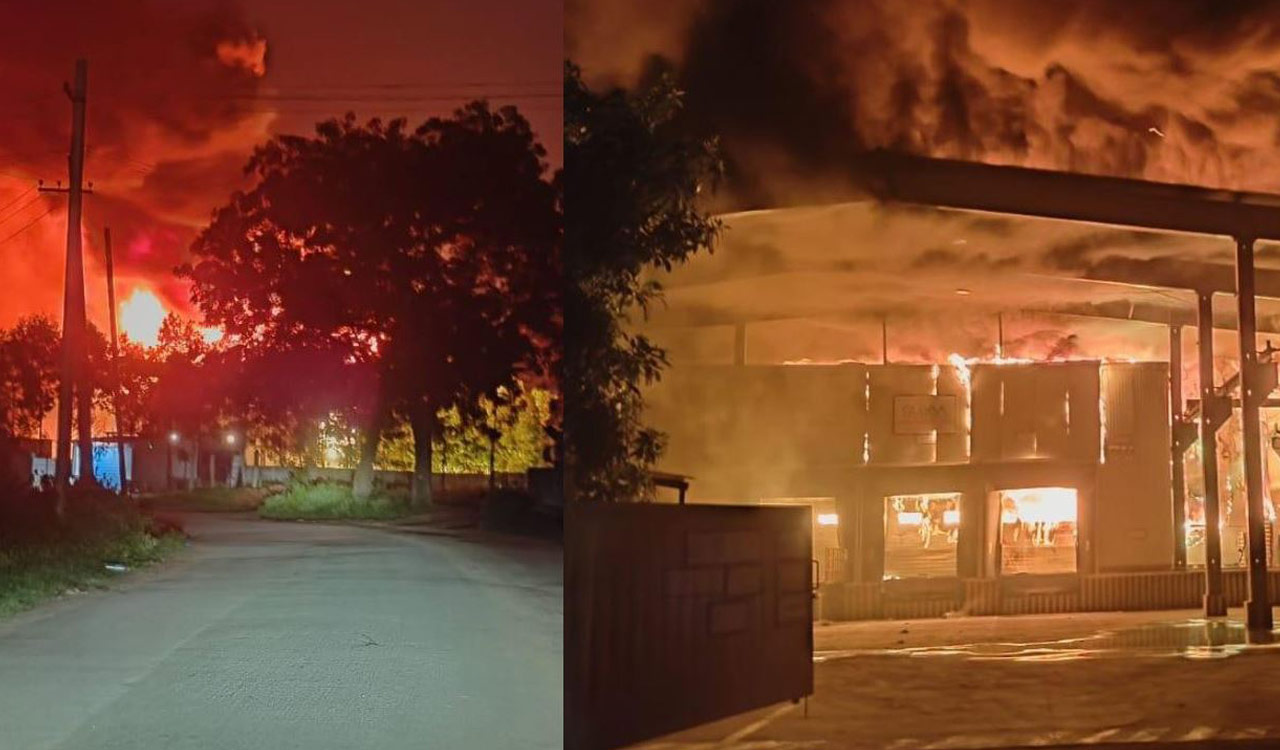 Watch: Massive fire guts pharma cold storage unit in Annaram, no casualties reported