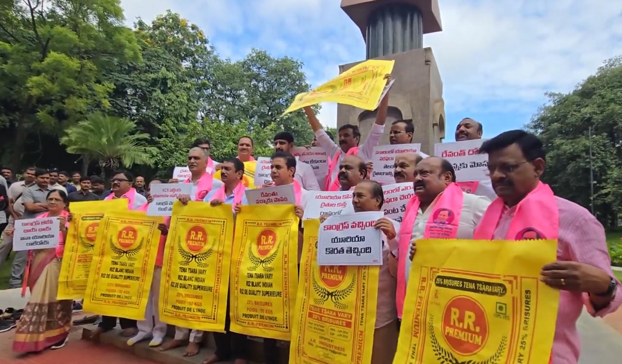 BRS escalates protests over fertilizer crisis; Demands 15-day Assembly session to debate farm sector distress