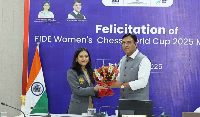 Divya Deshmukh felicitated for FIDE World Cup triumph