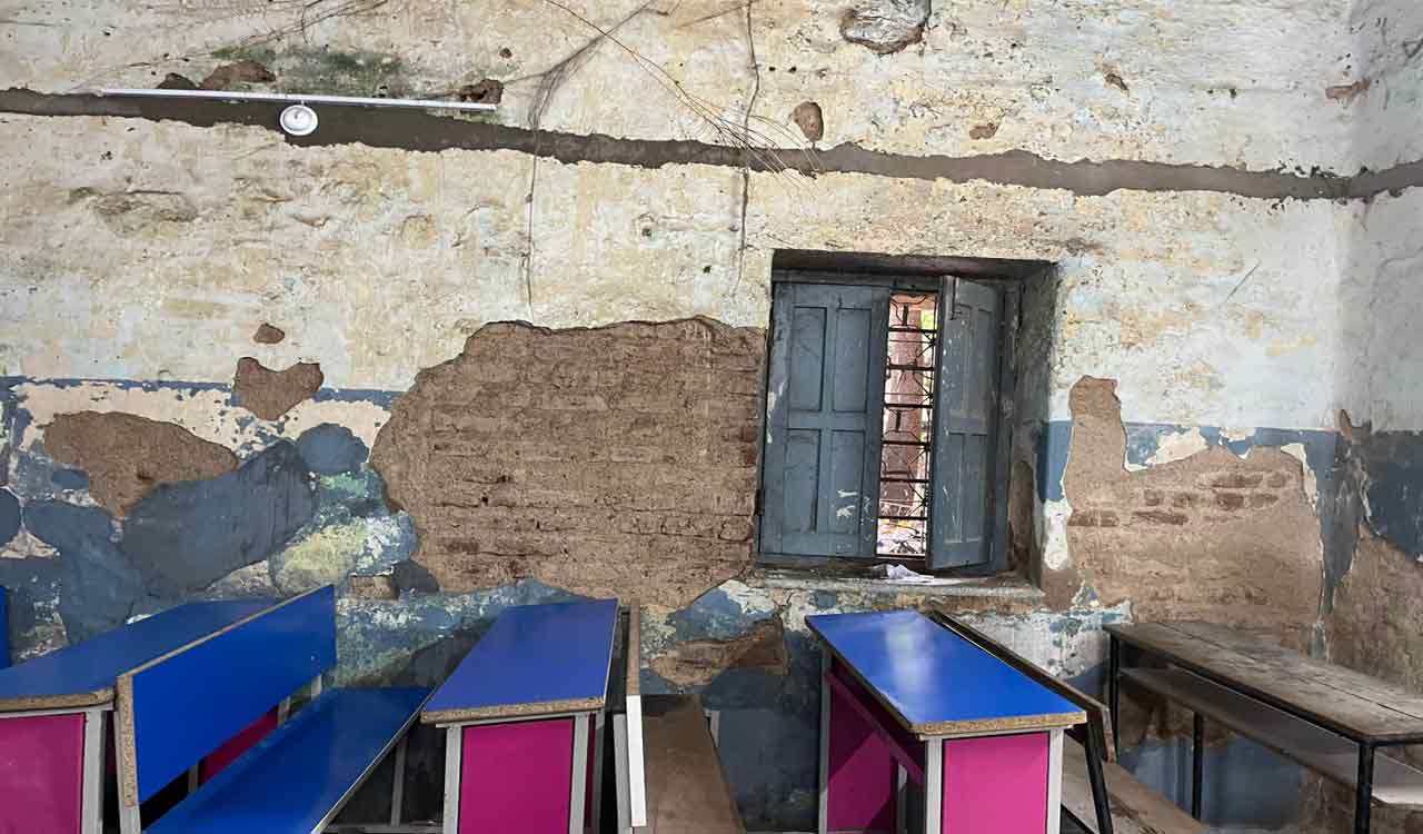Students risk lives for education at crumbling GJC Nampally