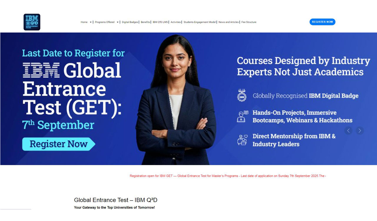 IBM announces registrations for its Global Entrance Test, a gateway to industry-aligned master’s programmes