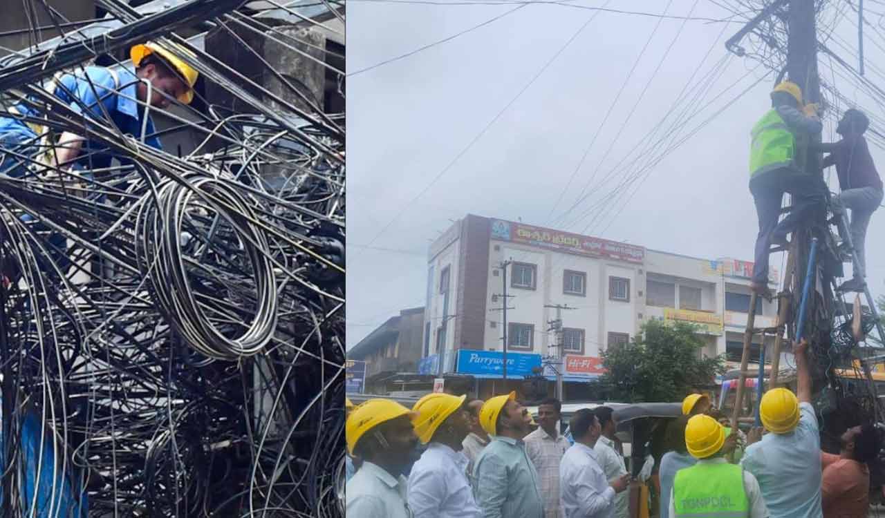 Cable TV, internet operators in Khammam told to remove cables from electric poles