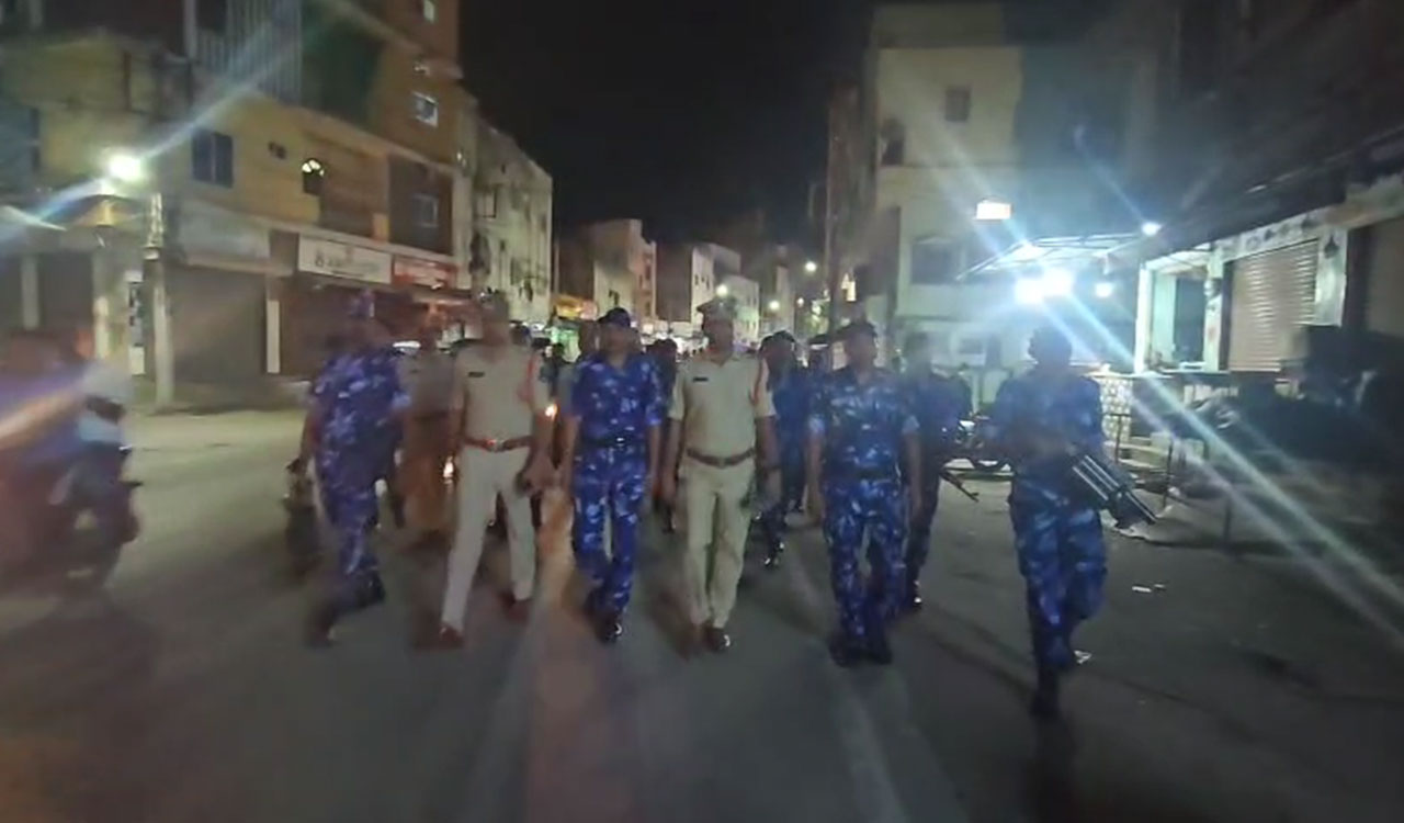 Watch: Security forces conduct area familiarization march in Santoshnagar ahead of festivals