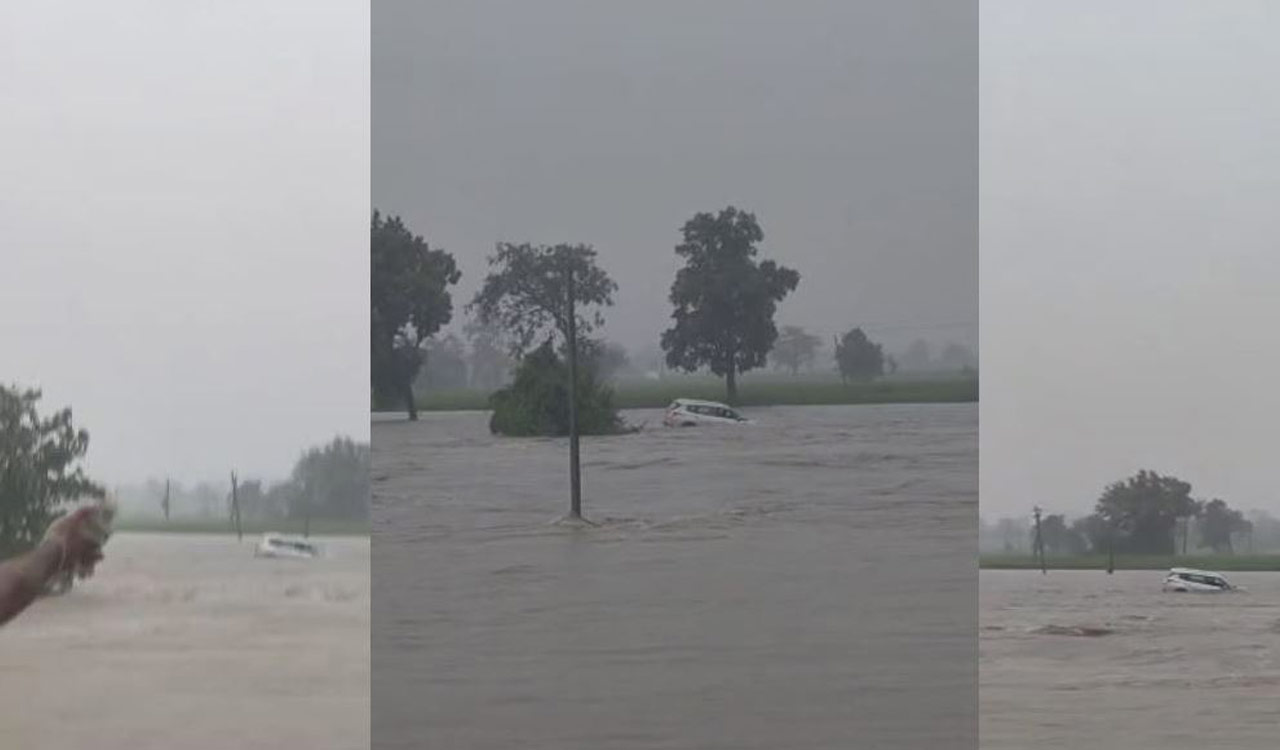 Watch: Four persons feared swept away in overflowing stream at Nagapur