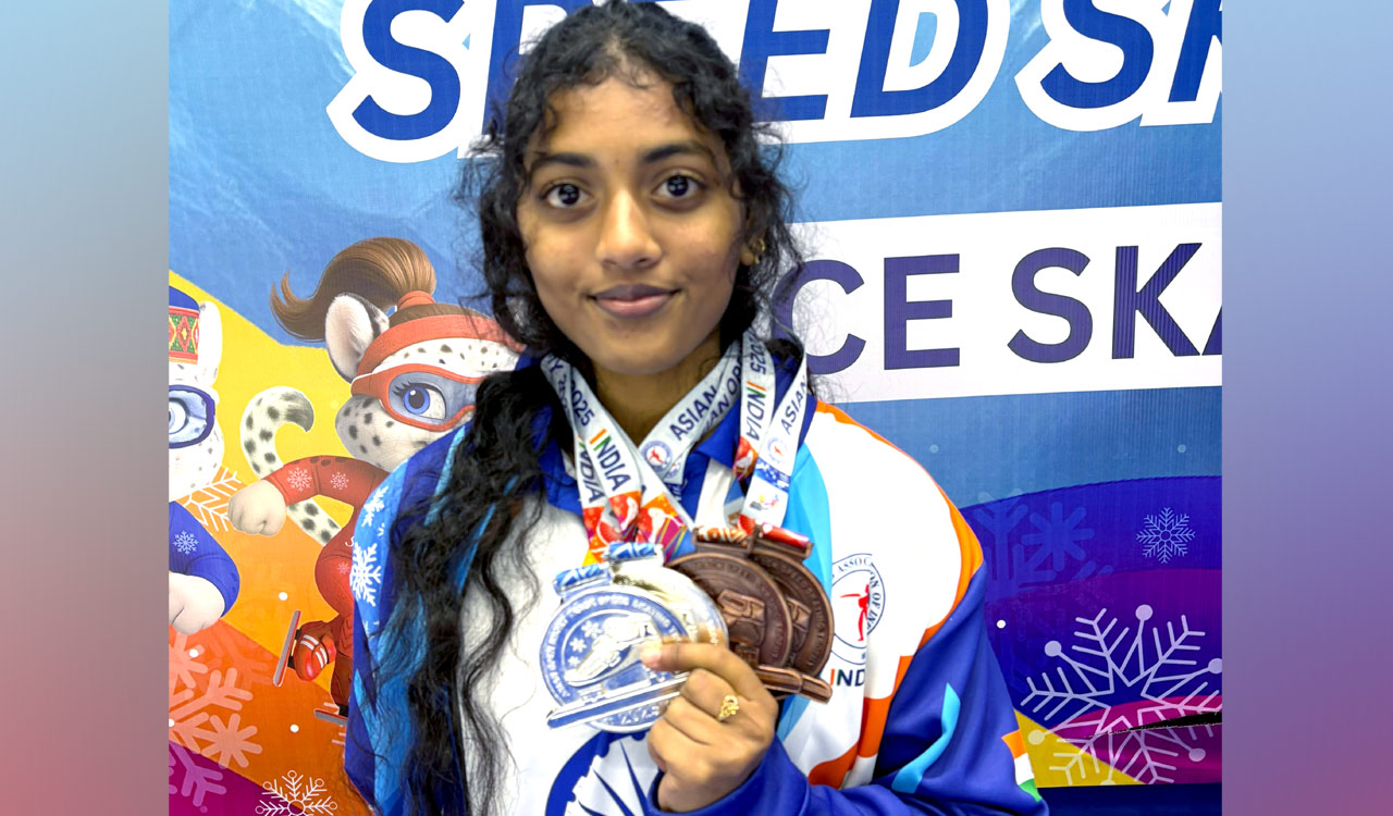 Nayana Sri taller shines with four medals at Asian Open skating