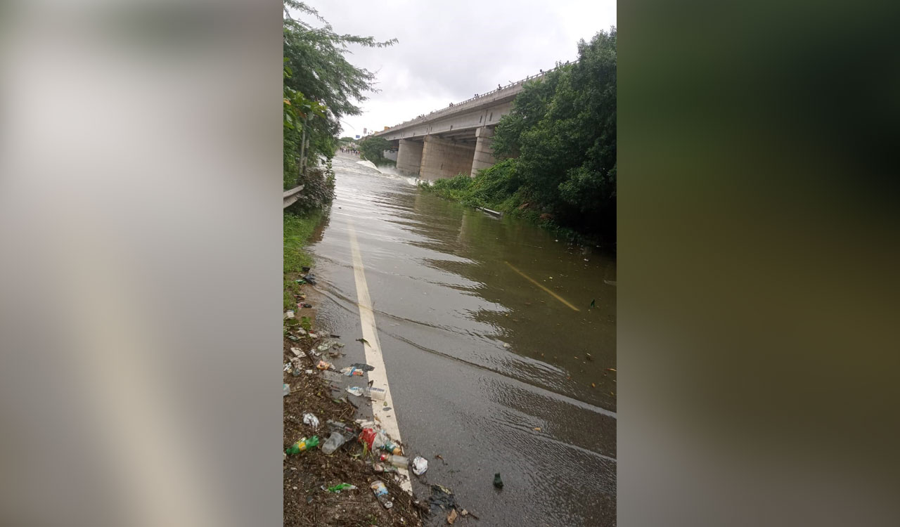 Hyderabad: ORR Exit 17 shut after heavy inflows from Himayatsagar reservoir