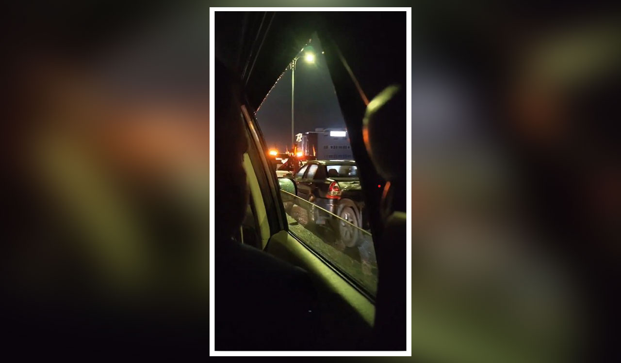 Watch: Nine cars damaged in pile-up on PVNR Expressway in Hyderabad