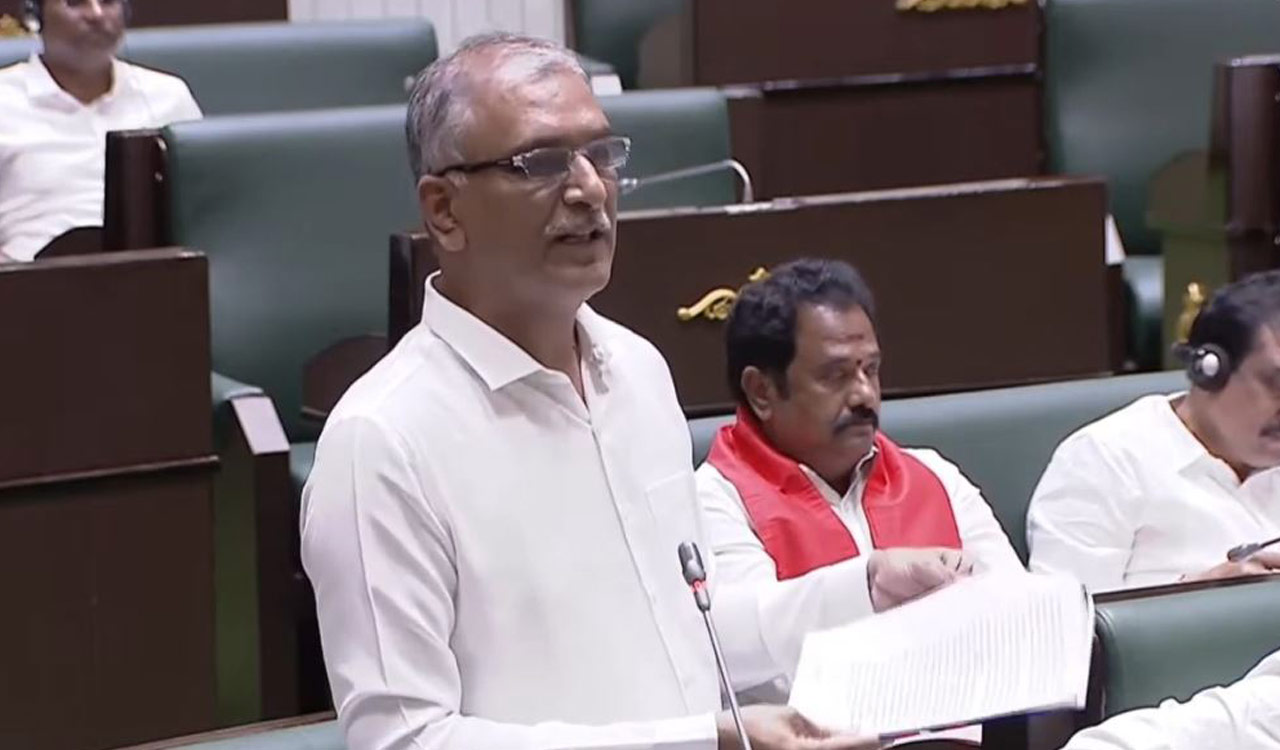 Harish Rao holds his ground despite repeated disruptions from Congress during Assembly debate