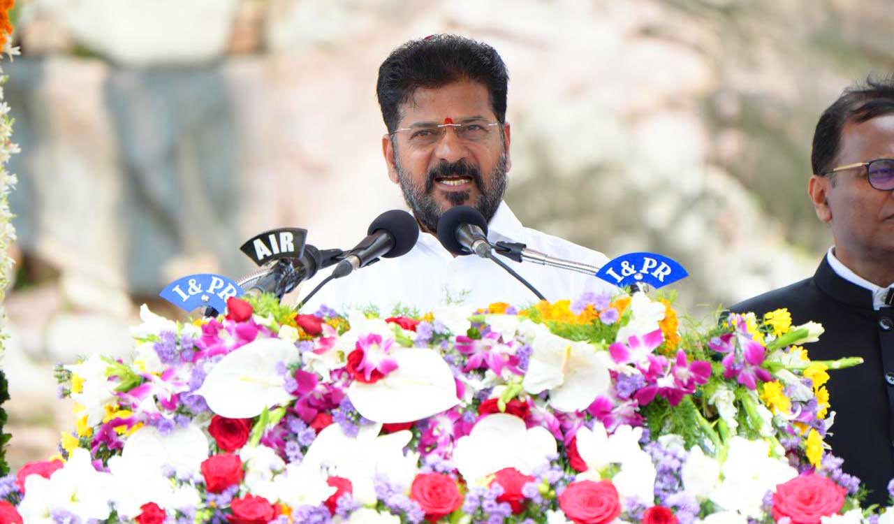 Revanth Reddy blames BRS for Rs 8.21 lakh crore debt, vows to complete irrigation projects and protect Telangana’s water share