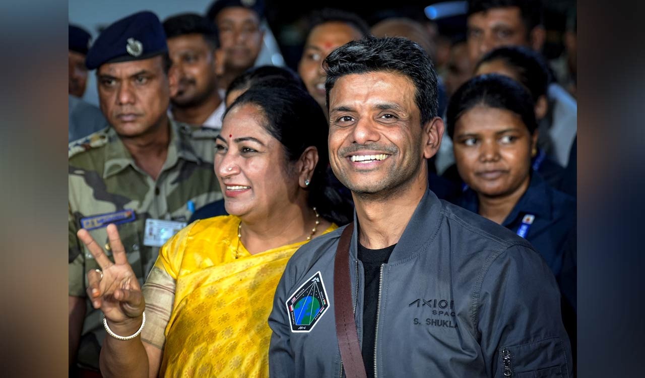 Shubhanshu Shukla returns to India to rousing welcome; LS set to discuss  his sojourn to ISS - Telangana Today