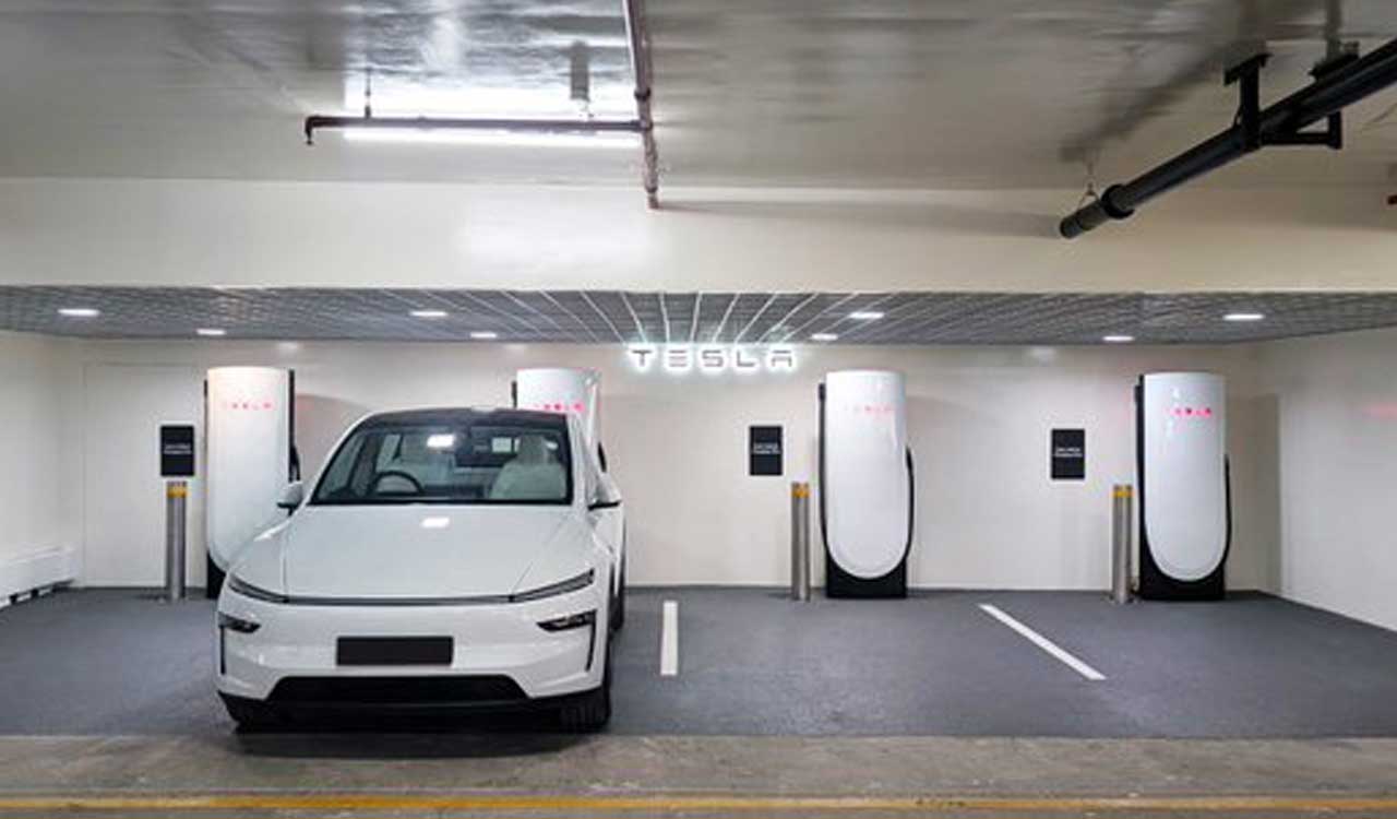 Tesla launches its first EV charging station in India at Mumbai’s BKC