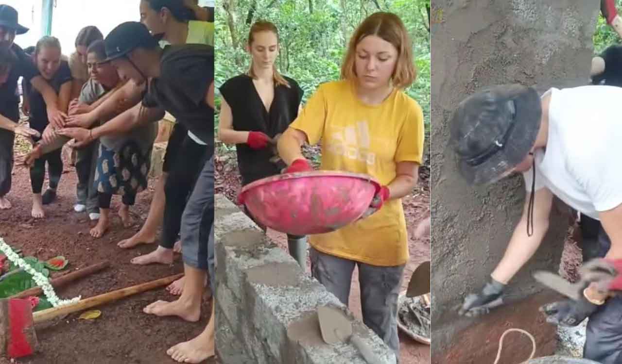 French interns donate toilet facility to government school in Karnataka’s Udupi