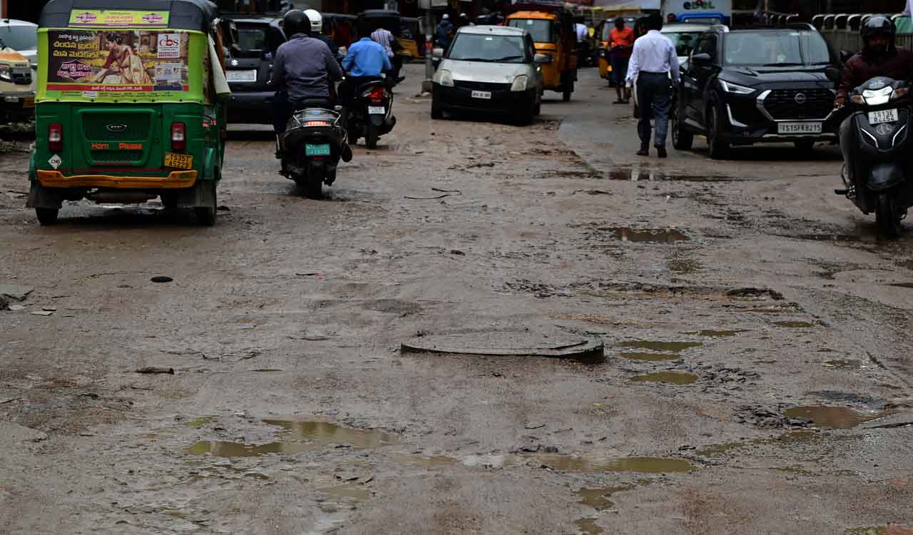 Rain-battered Hyderabad roads leave motorists struggling