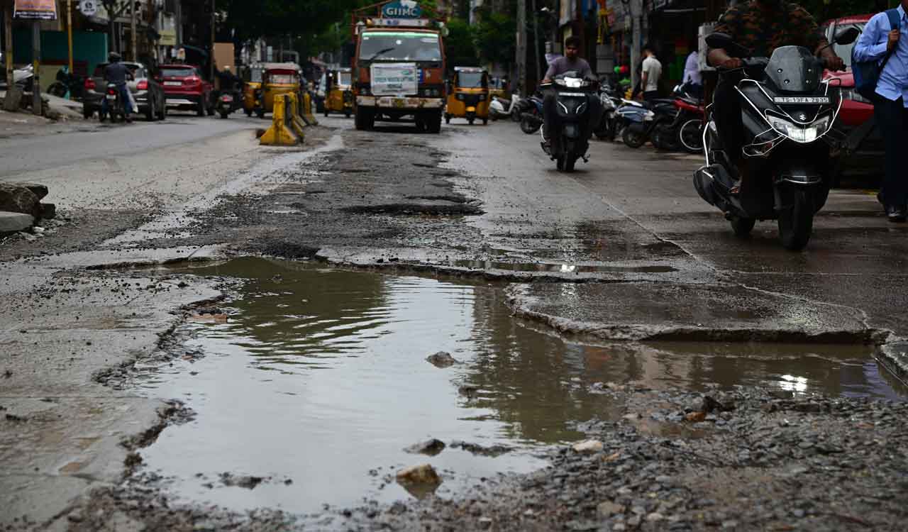 Rain-battered Hyderabad roads leave motorists struggling