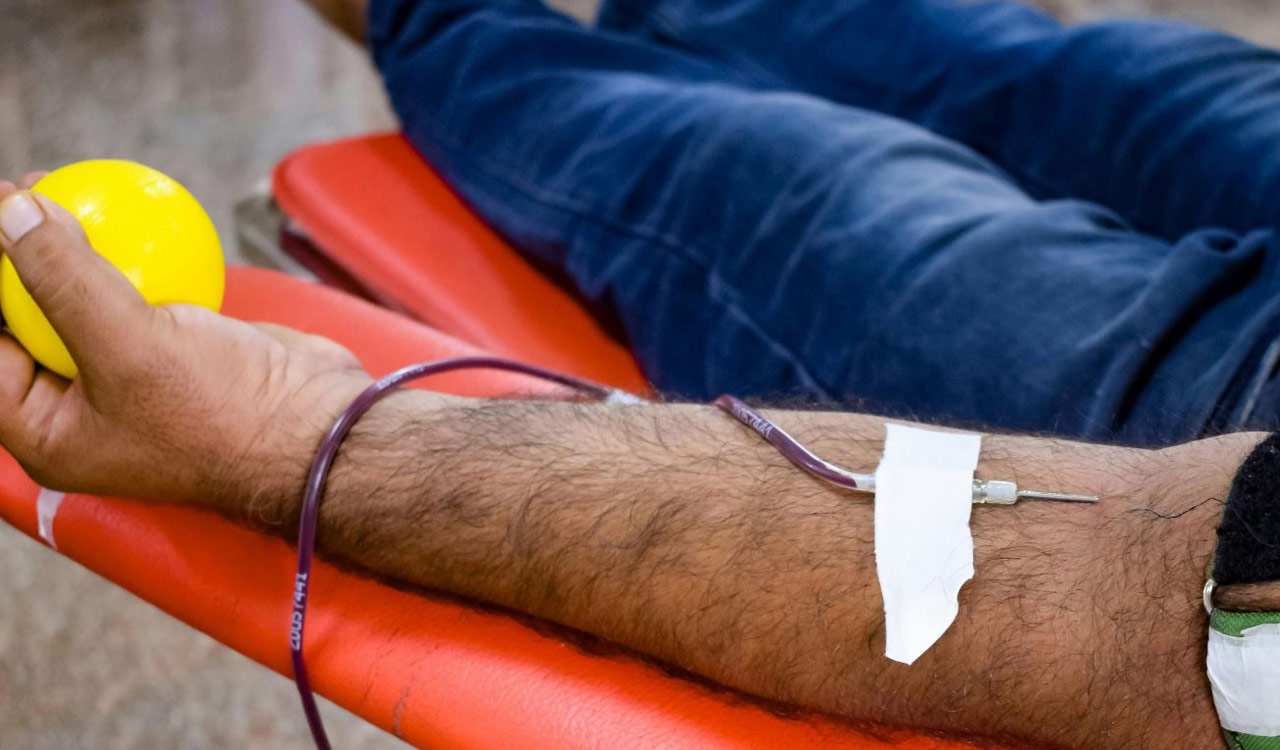 Forest staff in Asifabad donate blood to support Thalassemia and Sickle Cell patients