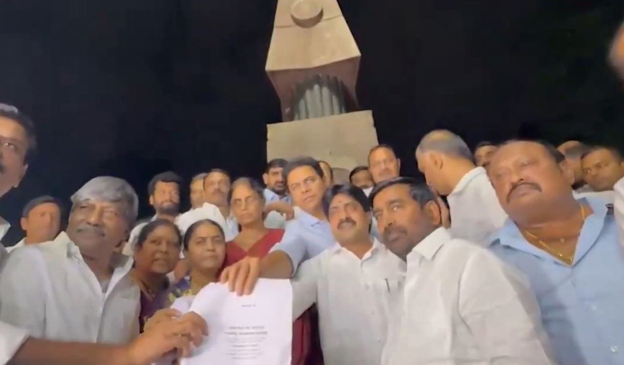 Watch: BRS dumps Ghose Commission report in dustbin, vows to continue legal, political fight