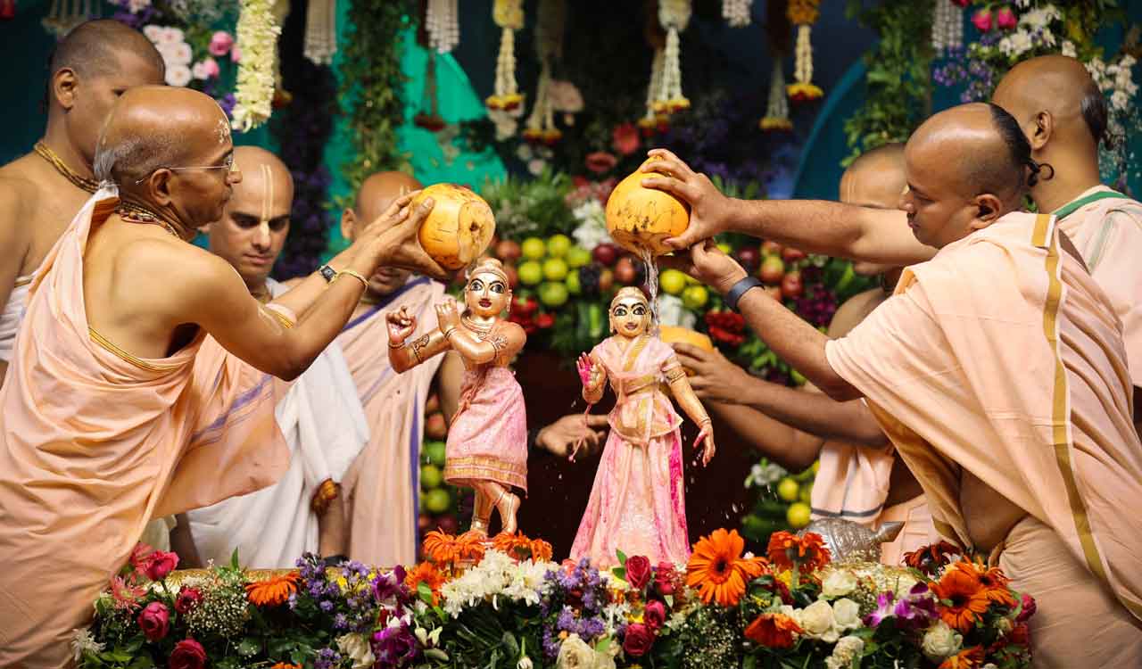 Grand Sri Krishna Janmashtami celebrations at Hare Krishna Golden Temple in Hyderabad
