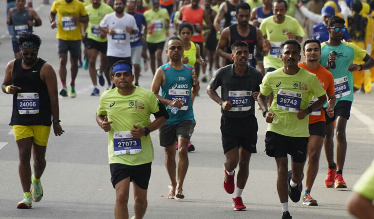 sports record 28 300 runners participate in nmdc hyderabad marathon 2025