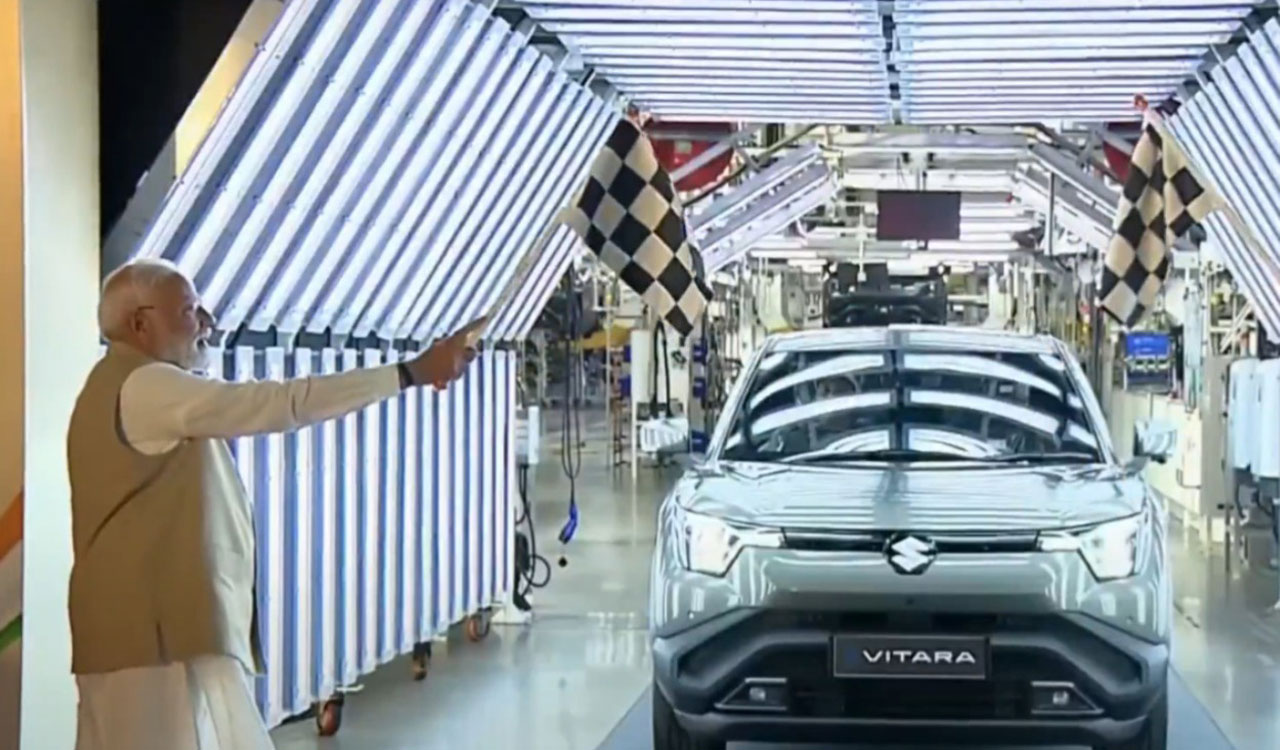 PM Modi flags off Suzuki’s first Made in India e-Vitara EV