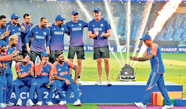 India refuses to collect trophy from the ACC chief