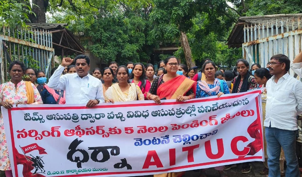 Contract nurses warn of strike over five-month salary dues in Hyderabad hospitals