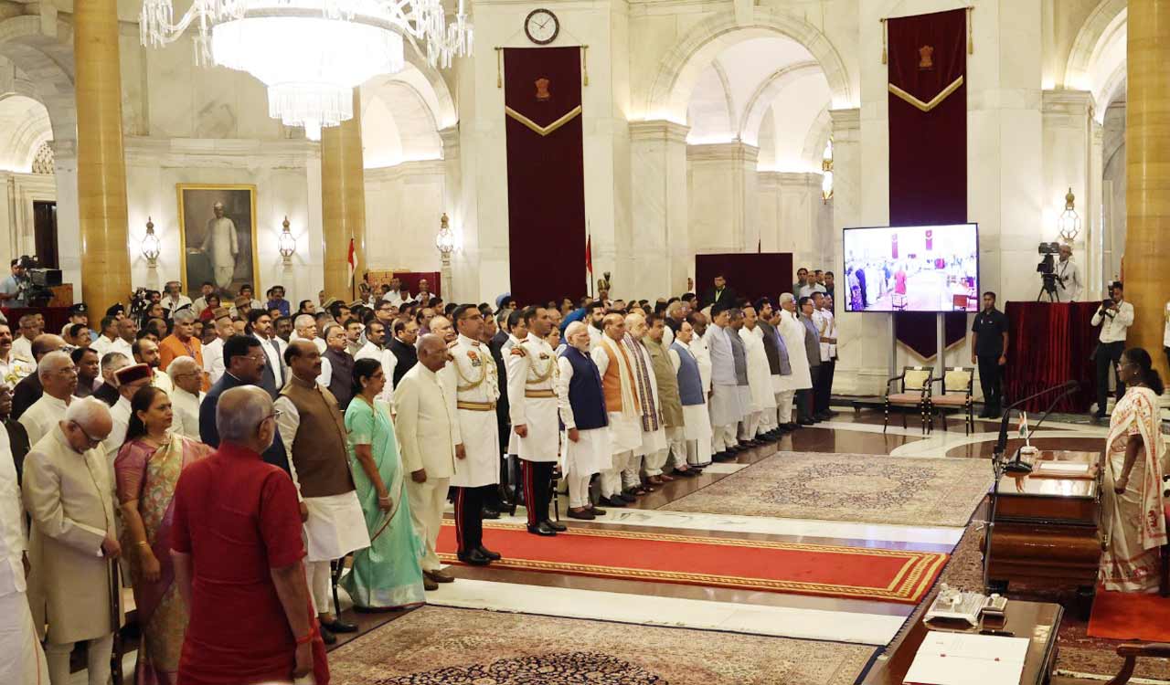 Chandrababu Naidu, Pawan Kalyan attend swearing-in of Vice President CP Radhakrishnan