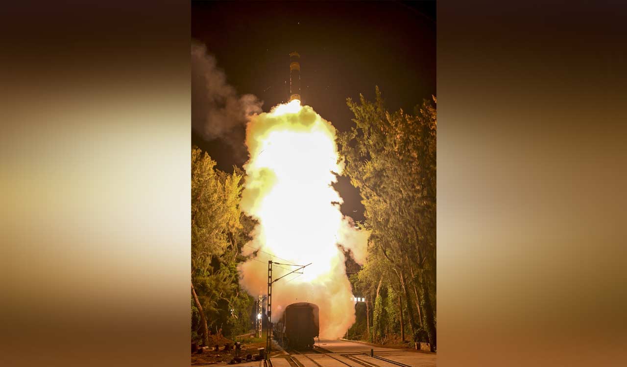DRDO carries out the successful launch of Intermediate Range Agni-Prime Missile from a Rail based Mobile launcher system