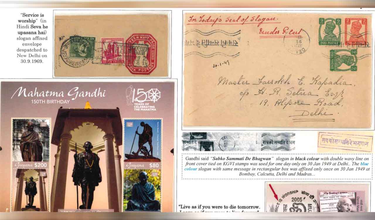 Hyderabad-based philatelist Upender Vennam showcases Gandhi’s life depicted through stamps