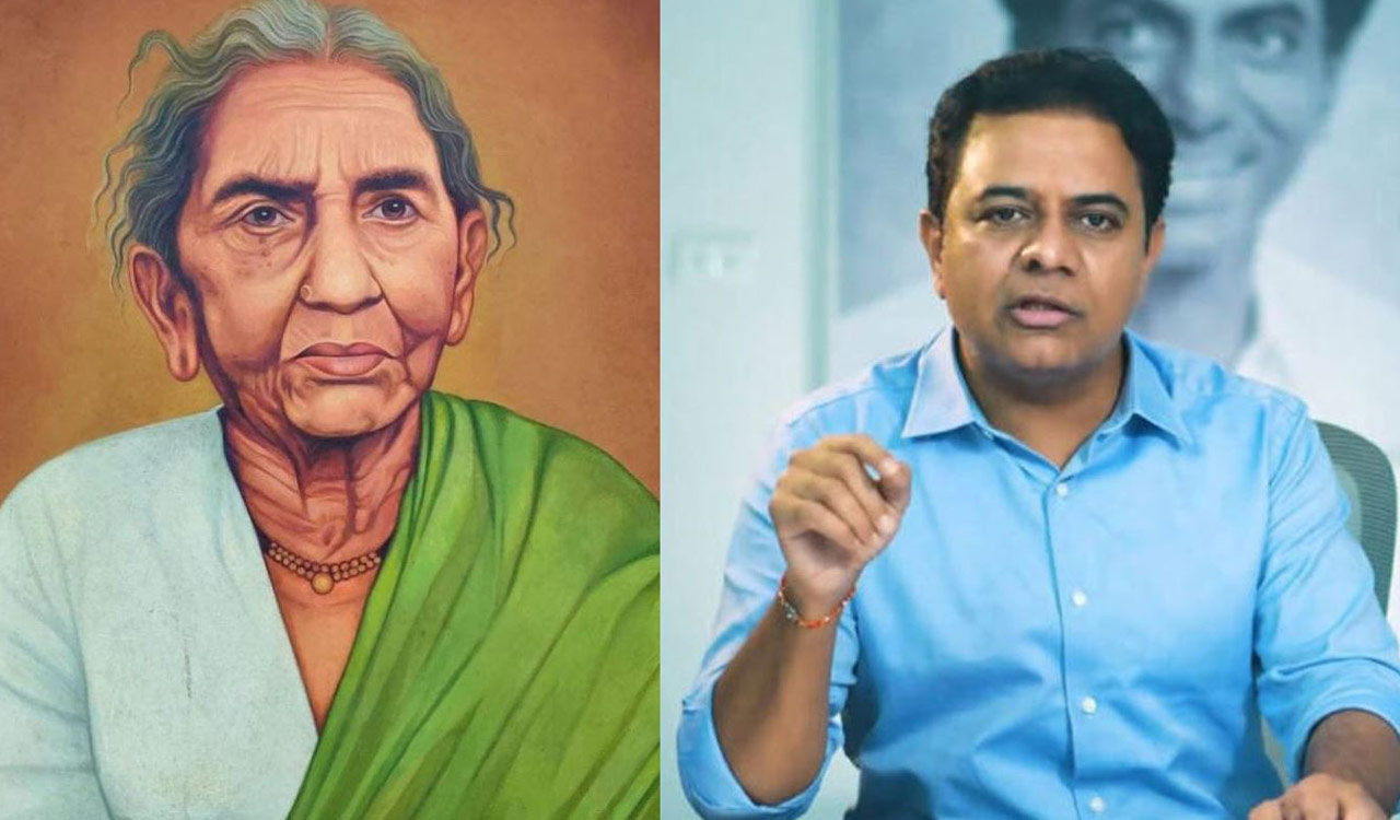 KTR pays tribute to Telangana icon Chityala Ailamma