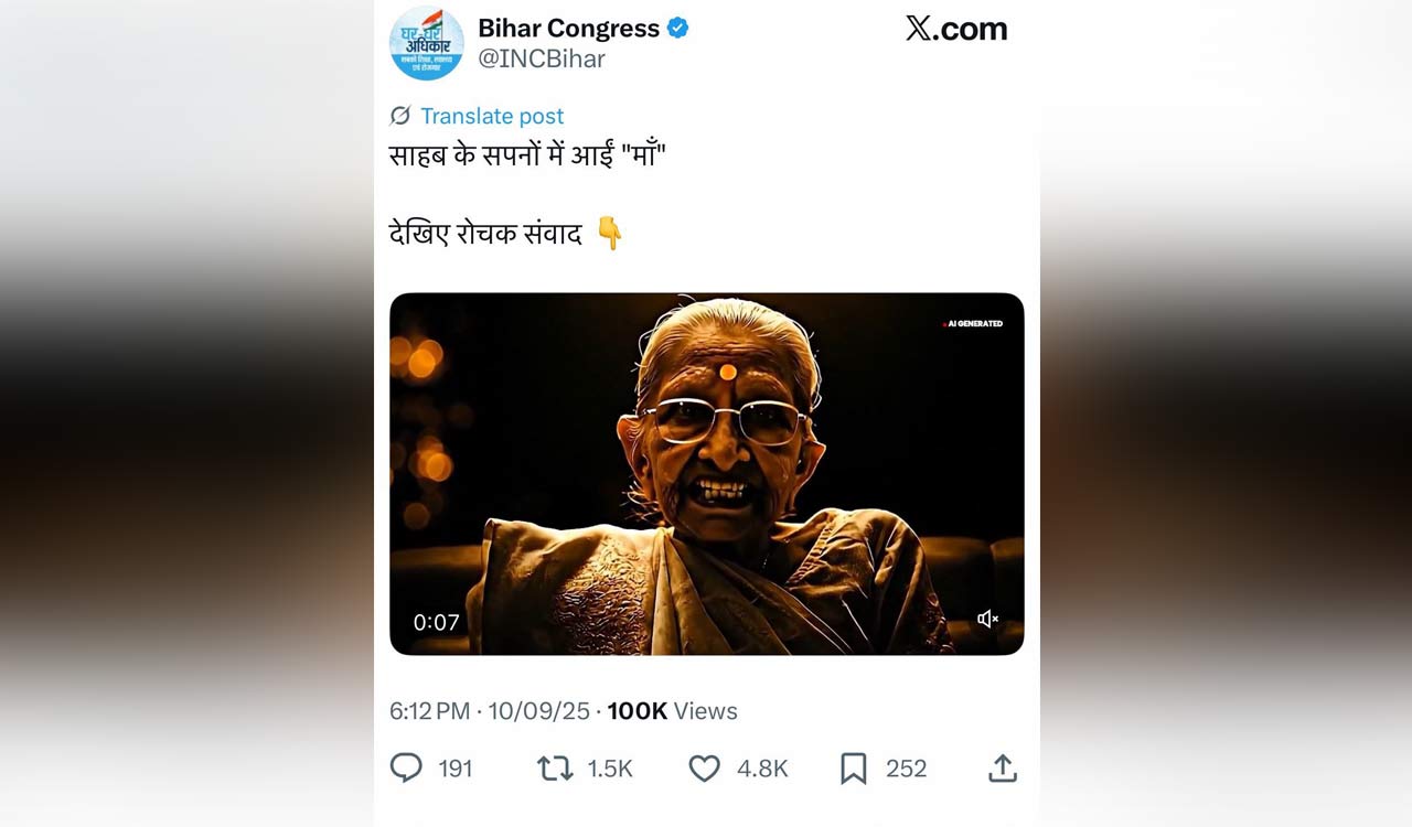 BJP deplores Congress’s AI-generated video of Modi’s mother