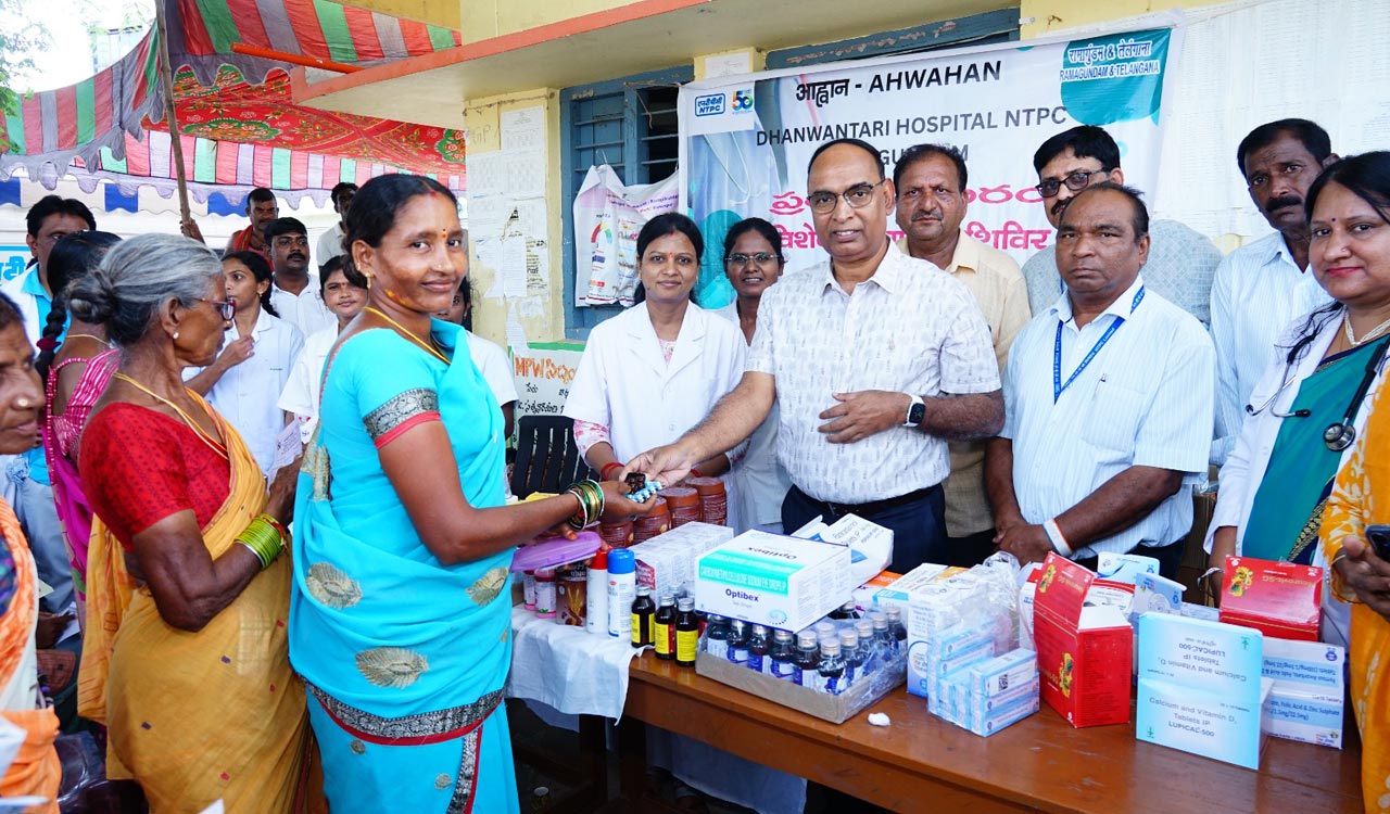 Peddapalli: NTPC conducts mega health camp in Rompikunta
