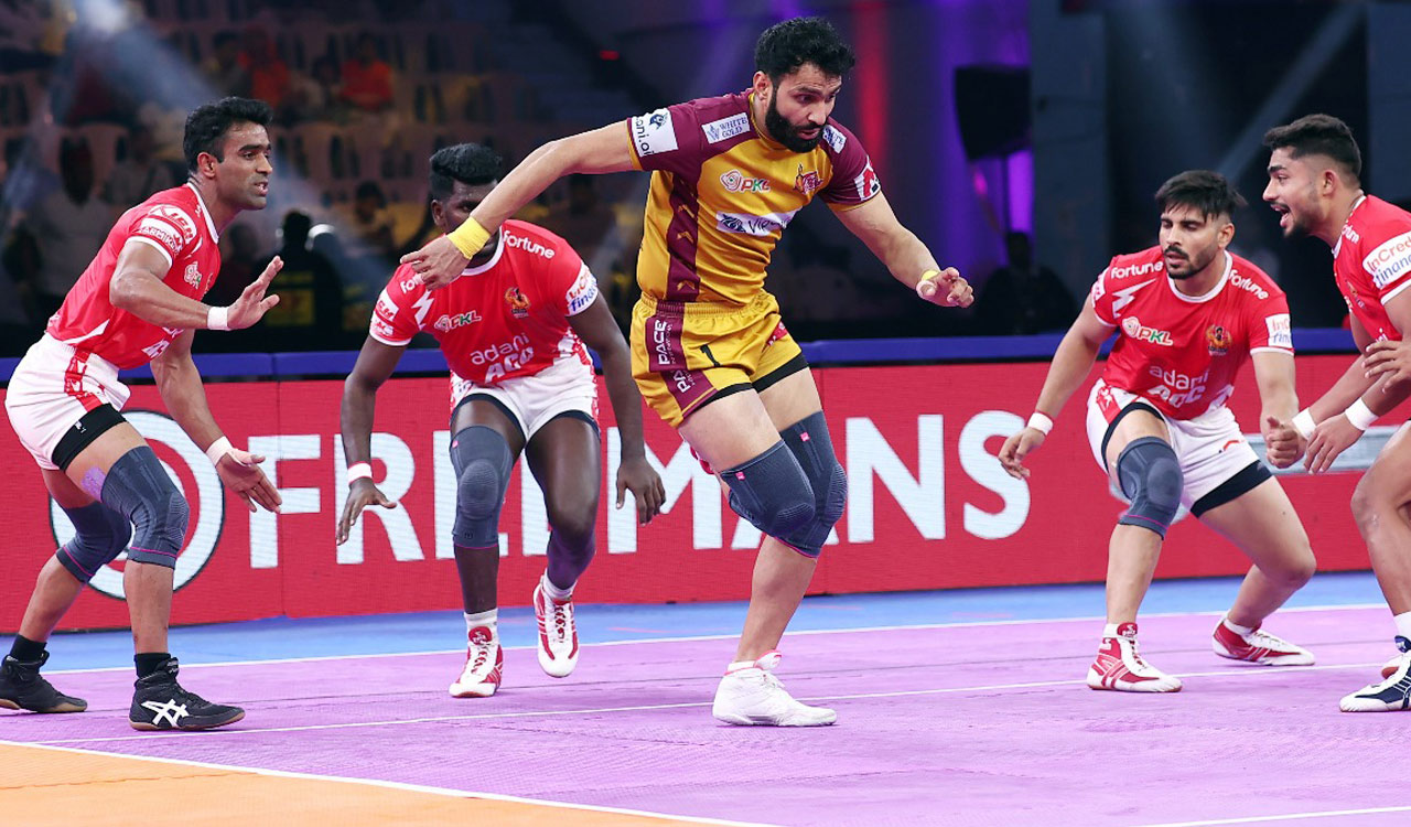 Telugu Titans edge Gujarat Giants 30-29 in Pro Kabaddi League 12 thriller