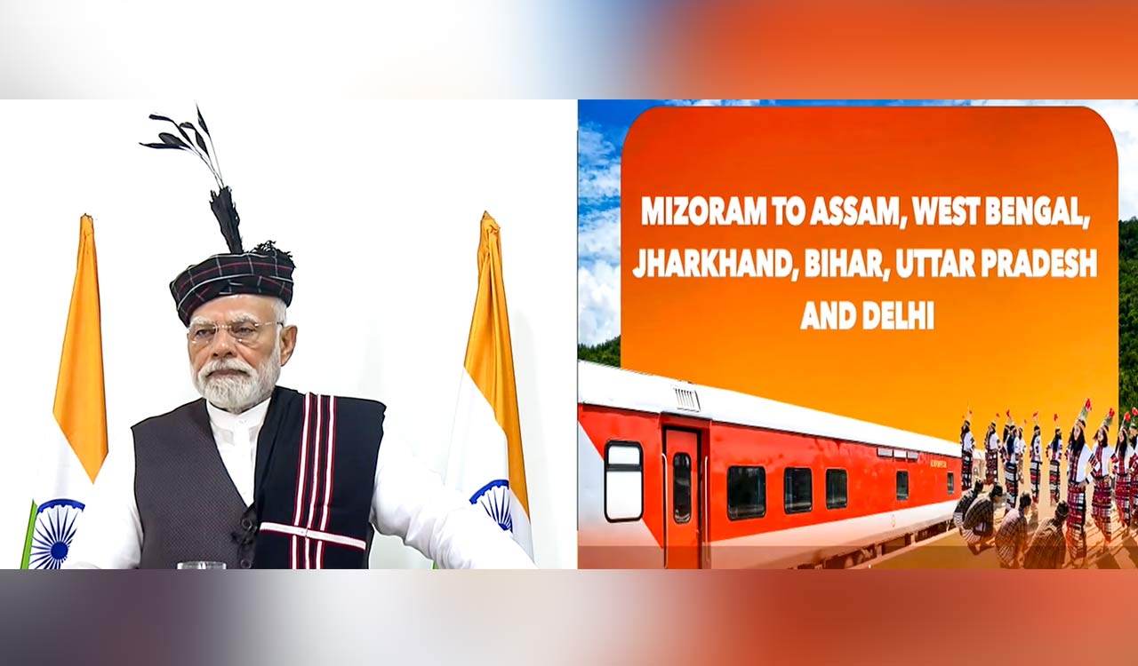 PM Modi inaugurates Mizoram’s Bairabi–Sairang railway line, launches projects worth Rs 9,000 crore