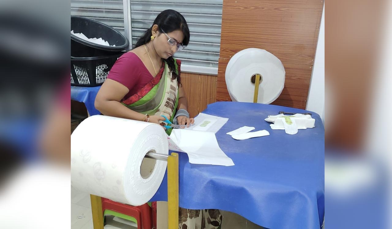 Mancherial woman sets example by manufacturing handmade sanitary pads