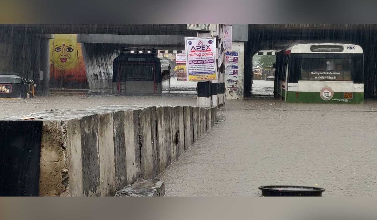 Watch: Normal life hit in Warangal as heavy rains lash city