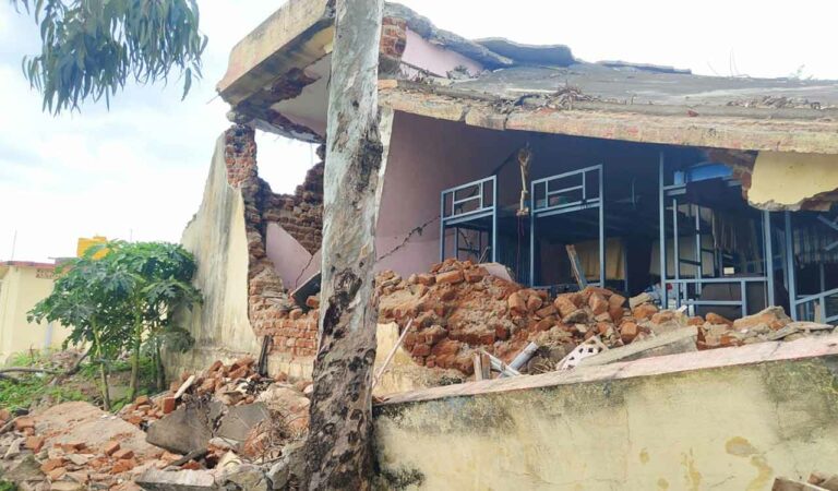 Three students injured, dozens narrowly escape as dilapidated school building collapses in Sangareddy