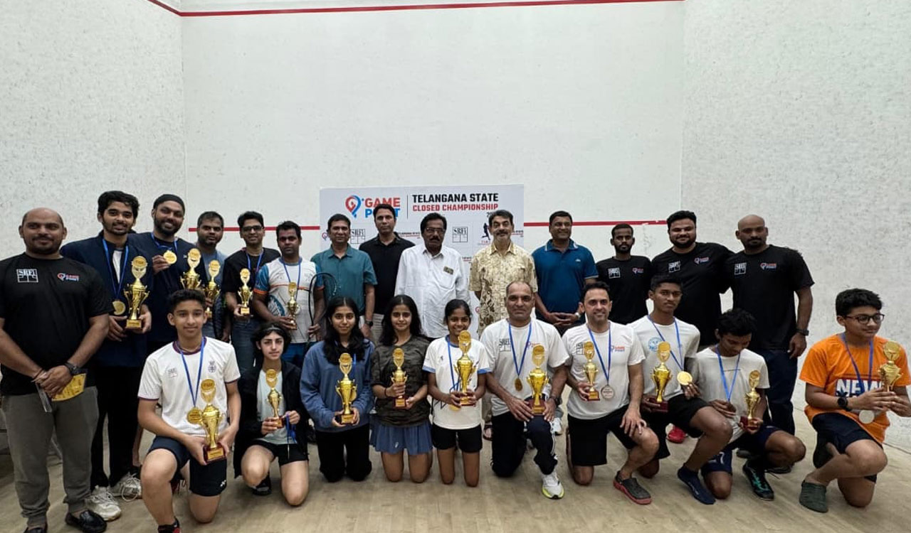 Dhruv Kumar Gangashetty and Aryaa Dwivedi win Gamepoint Telangana State Closed Squash titles