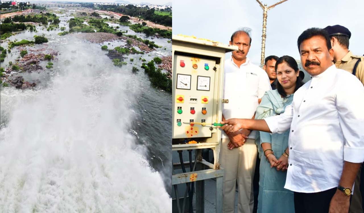 Lower Manair Dam gates lifted to ease rising inflows in Karimnagar