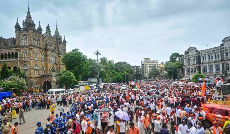 Maratha quota activist Manoj Jarange-Patil escalated his fast by giving up water, drawing thousands to Azad Maidan. Heavy traffic disruptions hit south Mumbai as police enforced diversions and tightened security.